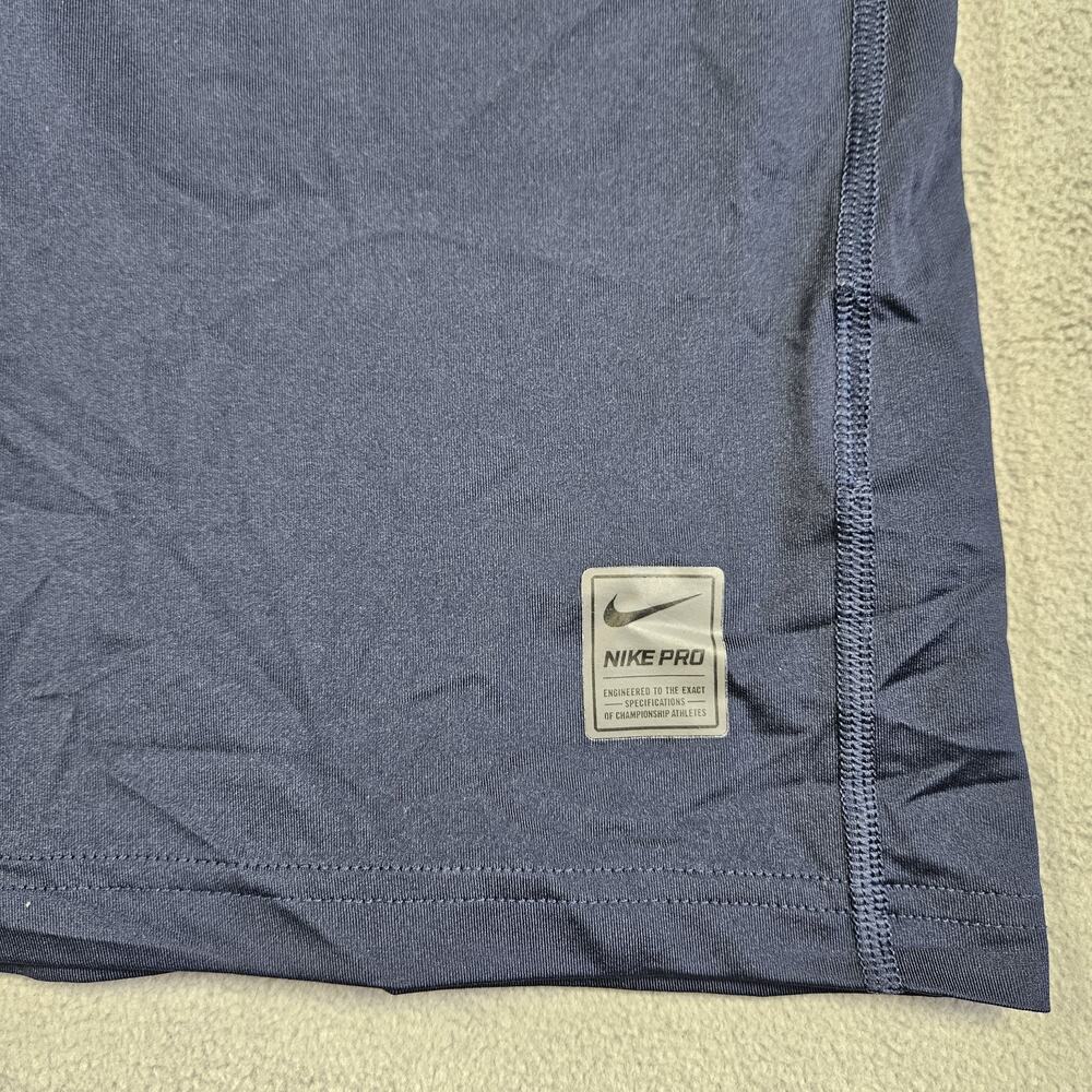 Nike Pro Shirt Mens Large Blue Fitted Dri Fit Stretch Lightweight Athletic Train - Picture 4 of 10